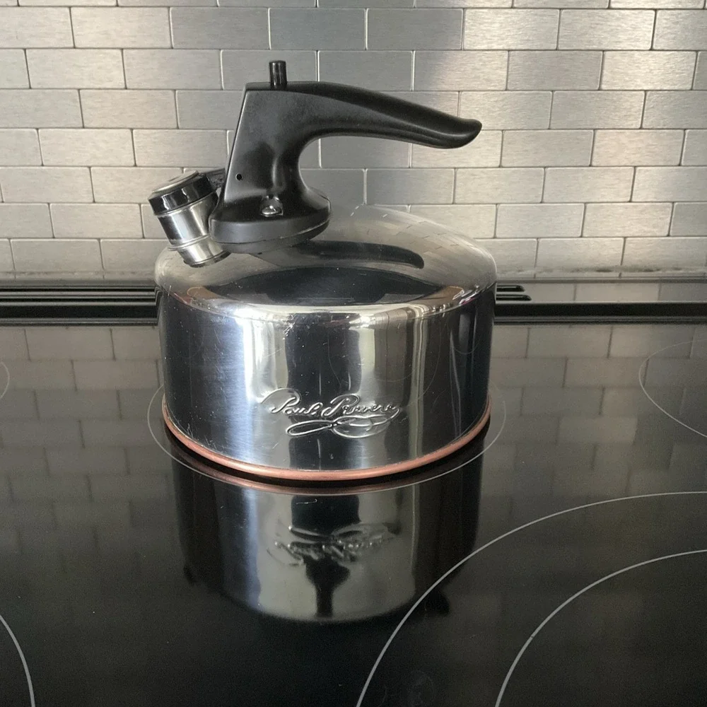 Revere Ware Copper Bottom 1801 CU04C D Whistling Tea Kettle Pot 1 quart small